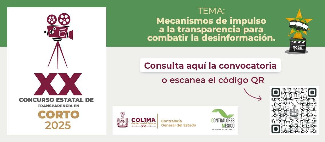 XX Concurso Estal de Transparencia en Corto 2025. Consulta aquí la convocatoria.