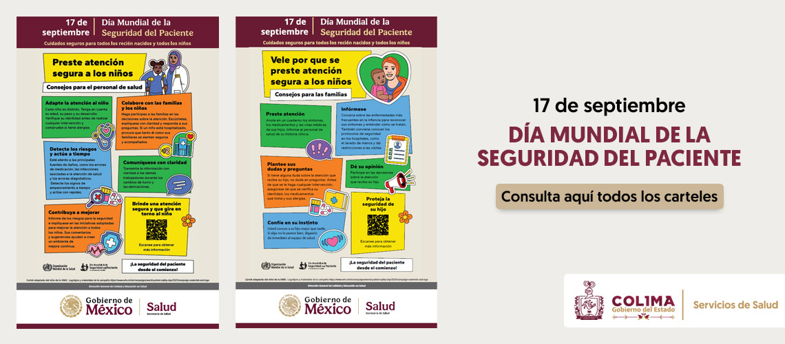 17 de septiembre, Día Mundial de la Seguridadl del Paciente. Consulta aquí el pdf con todos los carteles